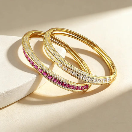 QIKU Luxury 4 Colors Square Rhinestone Bracelets Women Charm Party Wedding Birthday Jewelry Exquisite Accessories Gift Wholesale