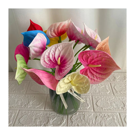 Multicolor Modern Style Cheap Price Artificial Plant Single PU Anthurium Leaves