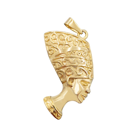 18k Gold Egyptian Queen Nefertiti Pendant Stainless Steel Vintage Ancient Egyptian Pharaoh Queen Nefertiti Pendant