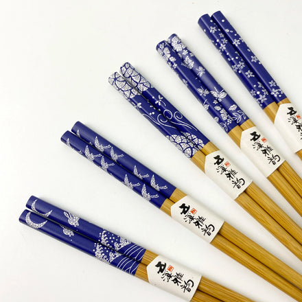 Custom Japanese Sushi Chopsticks Gift Set of 5 Pairs Bulk High Quality Carbonize Bamboo Chopsticks Set