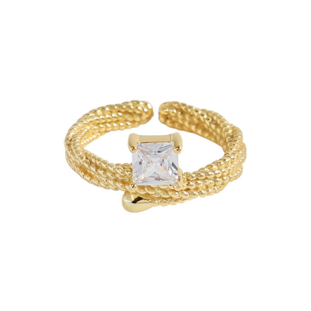 VIANRLA 925 Sterling Silver Ring Minimalist Valuable 18K Gold Plated Zircon Twist Ring Support Dropshipping Free Laser Logo