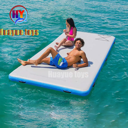 Water Play Popular Inflatable Pontoon Water Mat Platform Inflatable Floating Deck Inflatable Floating Platform for Water Sports