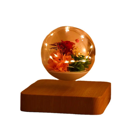 Funny Electric Preserved Flowers Plant Magnetic Levitating Custom Durable Unique Wedding Personalized Yellow ABS Fashion Gifts