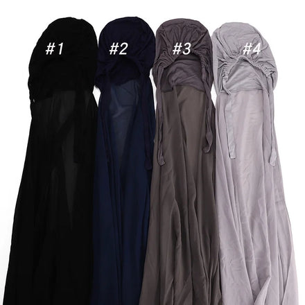 New Fashionable Islamic Malaysia Tudung Pearl Chiffon Scarf Women Hijab Muslim Bawal Instant Shawls Inner Headcaps