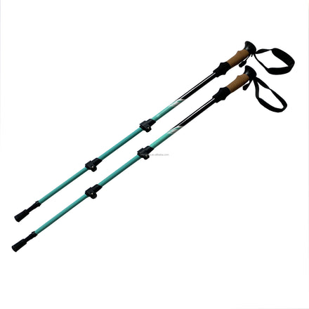 100% 3K Carbon Fiber Outdoor Hiking Stick 3 Section Telescoping Cork Handle with Rubber Tip for Trekking