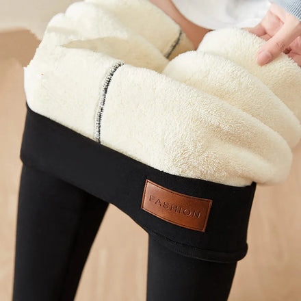 CE Extra Thick Lamb Velvet Leggings Women's Winter One-piece Pants Plus Velvet Thickened Outerwear XL Fat MM Warm Cotton Pants