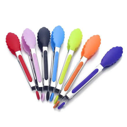 Hot Sale Silicone Kitchen Tongs Stainless Steel Nonstick Kitchen Clips for BBQ Cooking Food Delivery