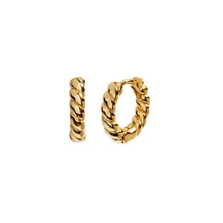 Women Jewelry Hollowed Out 18k Gold Plated Small Hoops Twisted Hoop Earrings Women Fashion Earring