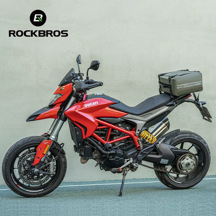 ROCKBROS High Capacity Green Tail Bag Motorcycle Waterproof Saddle Bags Bicycle Rear Rack Pannier Duffel Delivery Bag Motorcycle