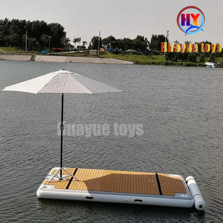 Outdoor Inflatable Floating Islands Raft Drop Stitch Play Equipment Island Dock Platform Sports Floating Water Mat