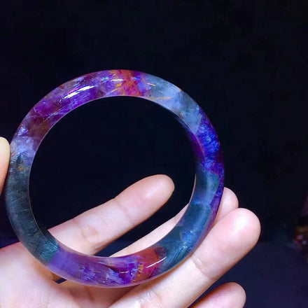 Bangle Purple Titanium Tooth Degaussing Energy Crystal Bracelet Red Ghost Titanium Crystal Four-color Jade Bangle