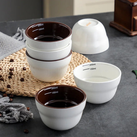 Wholesale 200 ml Coffee Evaluation Bowl Thickened Ceramic Coffee Beans Scaa Professional Competition Cup Testing Bowl
