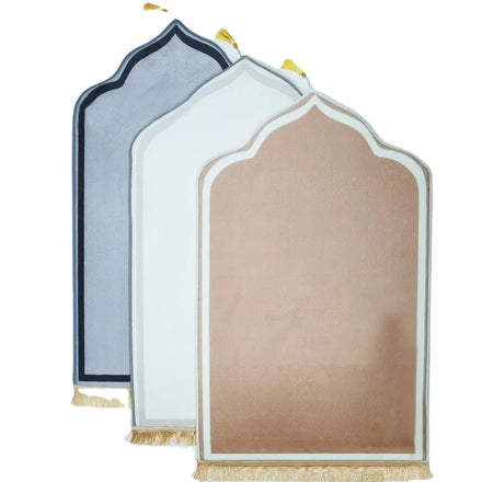Customized Foldable Plain Muslim Sejajah Flannel Printed Musalla Islam Machine Made Prayer Mat