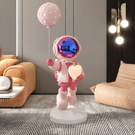 2022 Wholesale Home Decor Life Size Pink Astronaut Tray New Style Spaceman Sculpture Astronaut 1.1m With Balloon