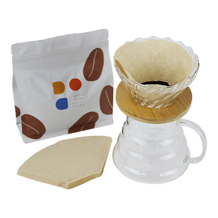 Disposable 8-12 Cup Unbleached Natural Paper Cone Coffee Filter Bag Packaging & Printing Product for Pour Over Drip Coffee Maker