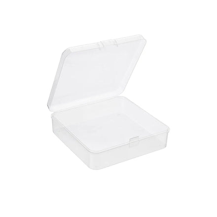 Square High Transparent PP Plastic Storage Box for Jewellery Beads Spare Parts Ornaments Ear Plugs with Snap-Tight Closure