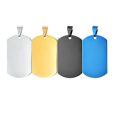 1.8mm Thick Stainless Steel Dog Tag Pendants Stamping Blanks Snaps for Jewelry Making Handicrafts for Pet ID Name Tags Children