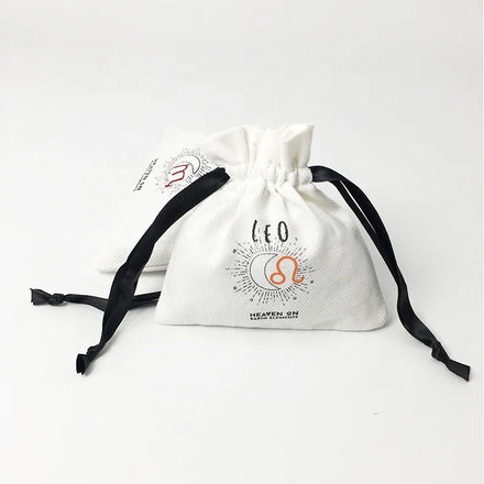 Drawstring Cotton String Bag Twill Cotton Jewelry Pouch Customized Size Customized Color Packing Acceptable