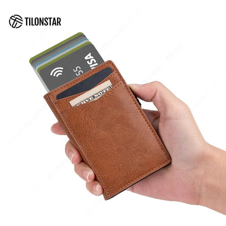Factory Sales Products Rfid Wallet Card Holder Pop up Wallet Business Card Holder Metal Card Case