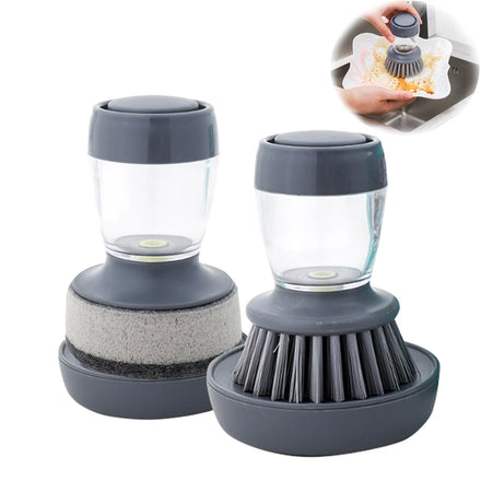 Automatic Liquid Dispenser Hydraul Kitchen Brush Long Handle Dishwashing Sponge Cleaner Kitchen Dishwashing Brush
