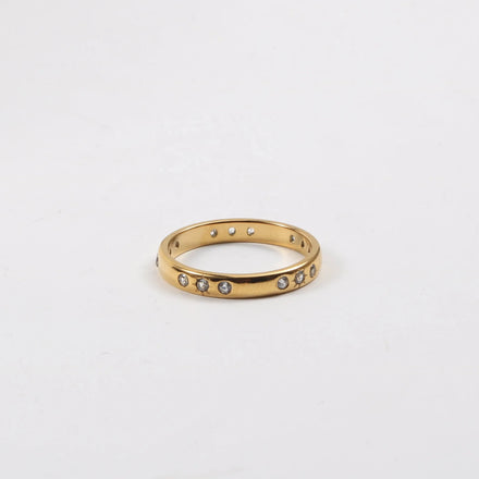 Women Non Tarnish Jewelry Zirconia Pave Stainless Steel Rings for Women Trendy Gold Jewelry