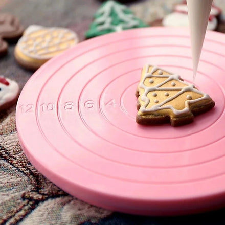 DIY Cake Rotary Table Mini Plastic Fondant Cake Turntable Revolving Platform Round Cookie Stand Rotating Home Kitchen Accessory