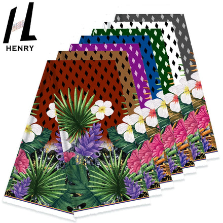 Henry Customized Style Hawaiian Beach Pattern Cloth Printed Flower Leaf Mumu Dress Polynesian Fabrics