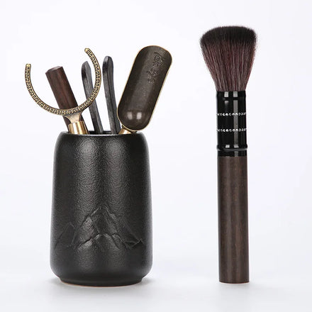 New Product 6-piece High-end Kungfu Ceramic Eco-Friendly Large Capacity Tea Ceremony Chinese Tea Set Accessories Set with Spoons