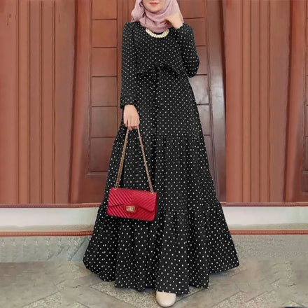 New Dress Wholesale Islamic Clothing Eid Dubai Muslim Ramadan Black Dress Abaya Femmes Robe  Caftan Jalabiya for Women