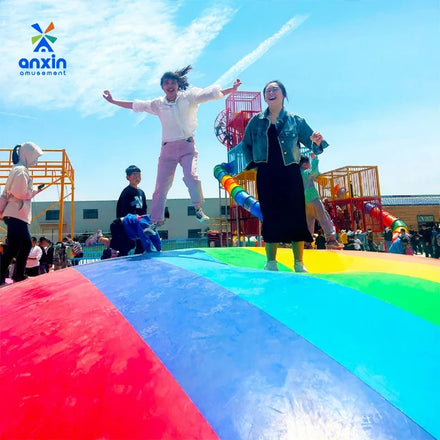 ANXIN Patent Inflatable Theme Park rainbow Jumping Cloud Inflatable Jumping Pillow