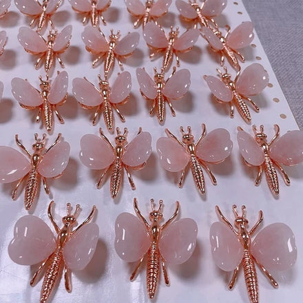 HZ Fashion Fancy Metal Crystal Butterfly Hippy Hop Bracelet Necklace Jewelry