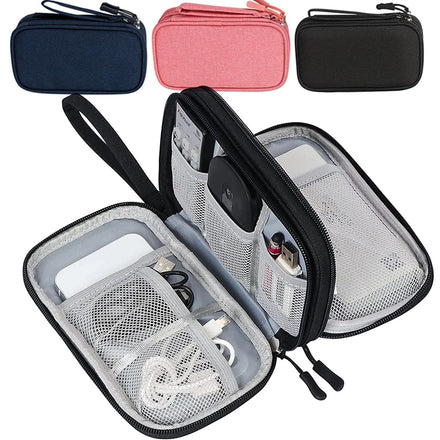 Multipurpose Stratified Polyester Waterproof Storage Bag Power Bank Hard Disk Usb Digital Cable Organizer Bag Printing logo
