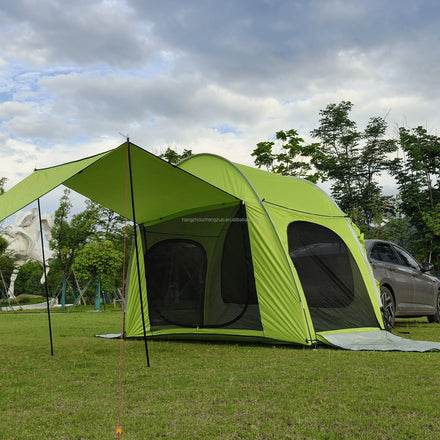 Outdoor SUV Car Rear Extension Tent with Self-Driving Tour Wilderness Anti-Mosquito Sunshade Canopy for Sunshades and Halle