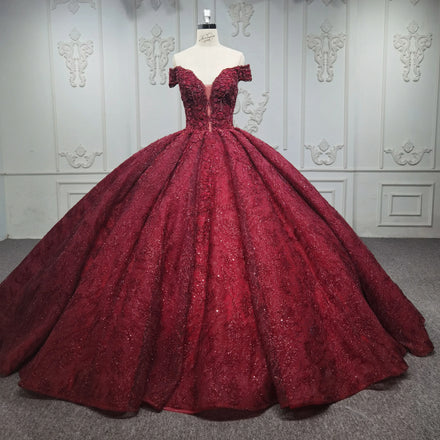 Jancember DY9898 Elegant Red Sequins Evening Dresses Women Party Gowns