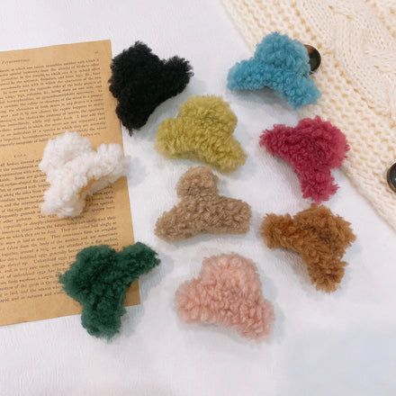 Cute Designs Autumn/Winter Color Lamb Hair Clip Small Fluffy Fringe Princess Hair Clip Hair Accessories