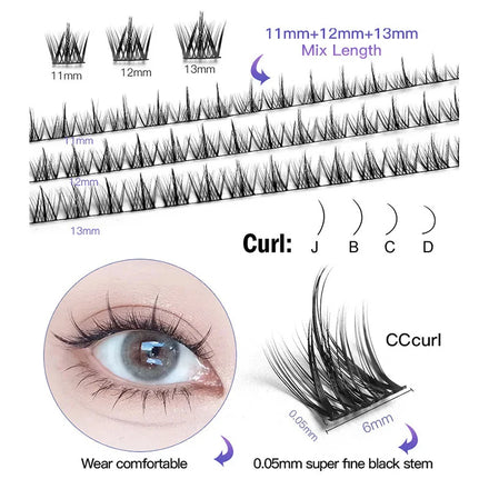 Top Selling Popular DIY Eyelash Extensions Handmade Natural Individual Eyelash Extensions Soft Premium 0.05MM Eyelash Extension