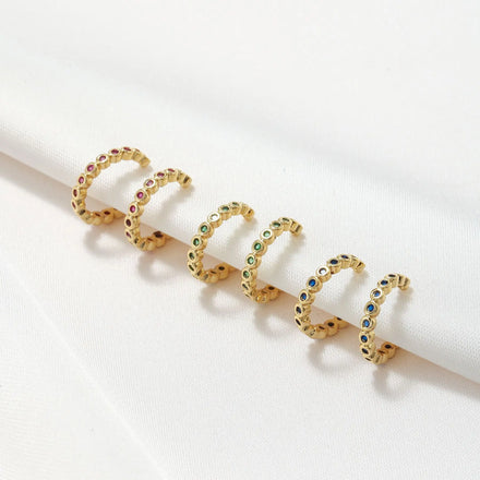 Korean New Crystal 18k Gold Vintage Jewelry Zircon Earring Factory Simple Geometric Diamonds Clip on Earrings for Women