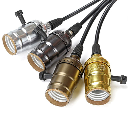 E27 Lamp Holder Vintage LED Light Bulb Base Aluminum Light Socket Industrial Retro Pendant Fittings Lampholder Fixtures