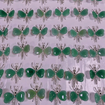 Diy Jade Hot Healing Crystal Stone Jewelry Handmade Butterfly Pendant Hanging Ornament