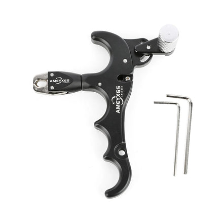 Archery 4 Finger Grip 360 Degree Rotate Triggers Aluminum Alloy Release Aids for Archery Left and Right Hand Compound Bow