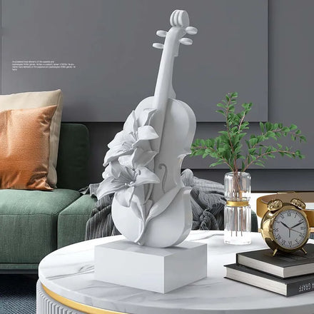 Dropshipping Creative Violin Sculptures for Living Room Ornaments Resin CRaft Home Decorations Violin Model
