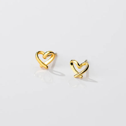 Aretes De Mujer S925 Sterling Silver Stud Earrings Peach Heart Charm Gold Silver Earrings for Women Fine Jewelry Gifts