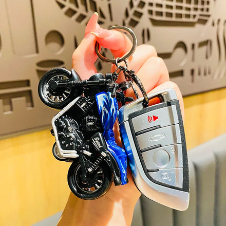Mini Harley Motor Keychain Simulation Iron Riding Motorcycle Pull Alloy Keychain