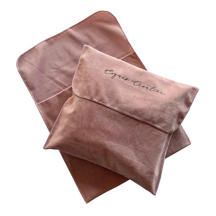 Custom Logo for Velvet Envelope Bikini Dust Pouch Luxury Vintage Lady National Flap Bags for Clothes