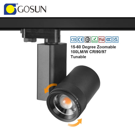 Factory Direct 20W Cob LED Track Light Zoomable Adjustable Lighting for Museum Art Gallery Modern Design with Aluminum Lamp Body