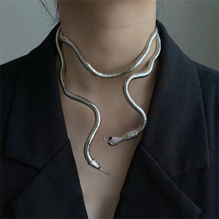 Fashion Women Punk Bendable Flexible Snake Necklace Bracelet Hip Hop Adjustable Jewelry Gift