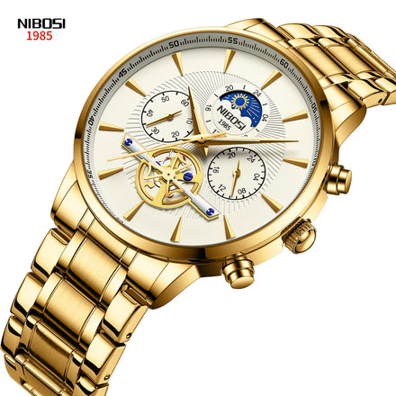 NIBOSI 2309A Luxury Designer Quartz Watch Waterproof Stainless Steel Strap Men Watches Classic Luminous Male Wristwatches