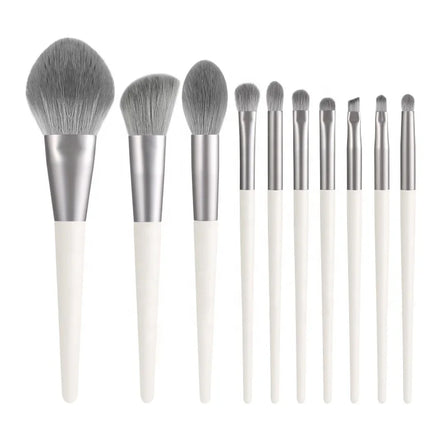 Wholesale Professional 10PCS Makeup Brushes Vegan Premium Synthetic Hair Wood Handle Makeup Brush Set With BagCustomization