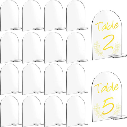 DIY Clear Arch Acrylic Table Sign With Base Blank Acrylic Sheet Wedding Table Numbers Stand Holder Arched Signs