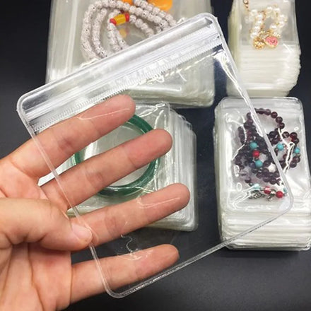 Plastic Pure clear Transparent Pvc Ziplock Bag Bags for Gold Jewelry Card Packing Rich Sizes 100pcs Pack Organizer